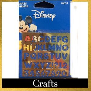 Disney Alphabet 3" x 3" Brass Stencil - New (Never Opened)  and Sealed by Plaid